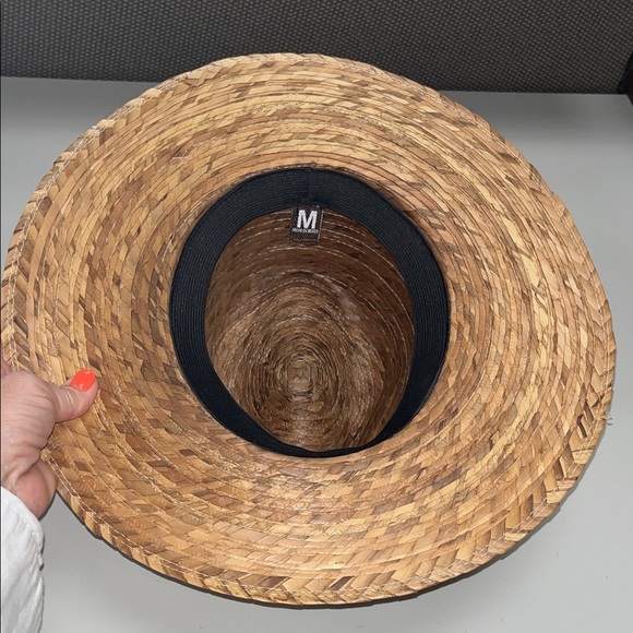 Source Unknown Brown Straw Hat with White painted cactus on brim main image 9